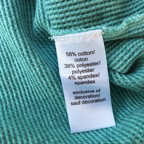 Maurice’s Lace Thermal Light Green Henley Large - Picture 5 of 6